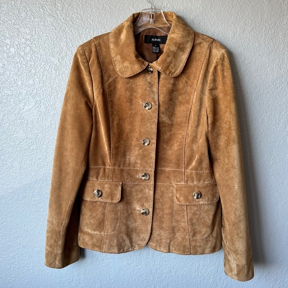 Alfani camel suede lined button front jacket - Picture 1 of 10